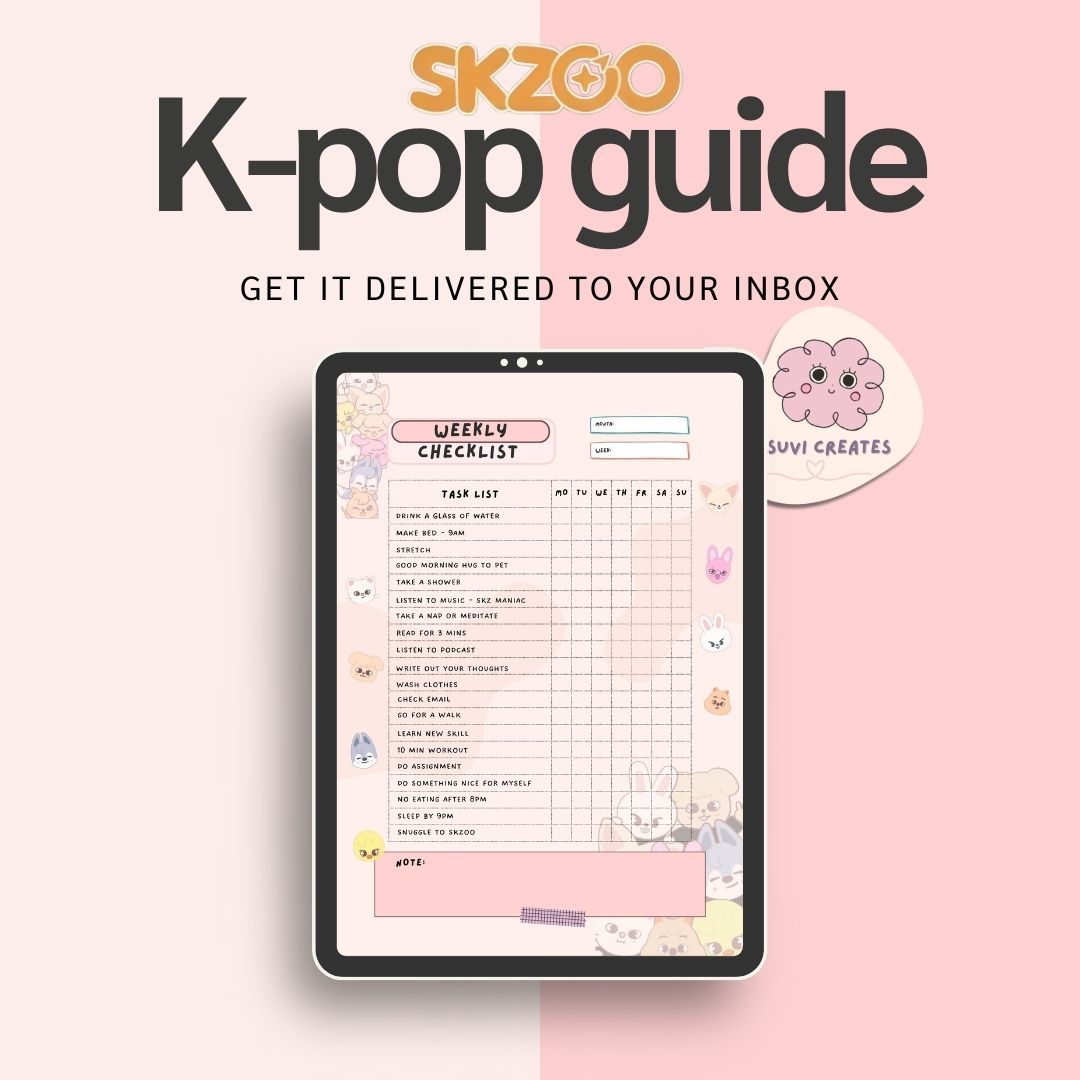 kpop straykids skzoo weekly digital planner checklist tsuvishop