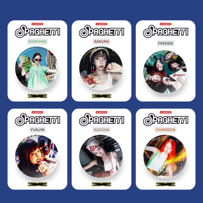 LE SSERAFIM Spaghetti Button Pin Badge (1.5" Diameter)