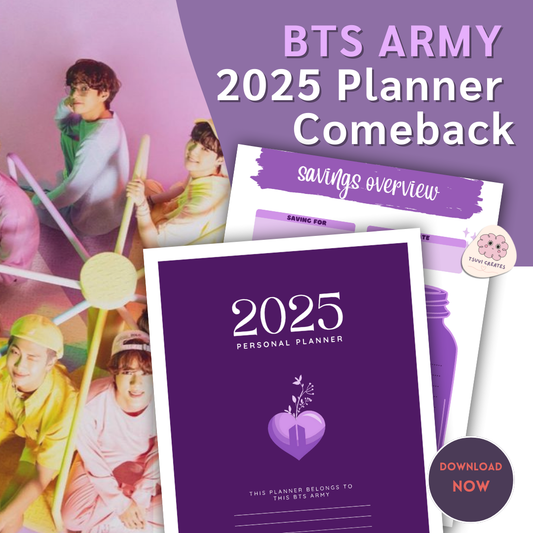 BTS Army Comeback Planner bundle & Savings Plan Digital Planner Tsuvishop Kpop Shop