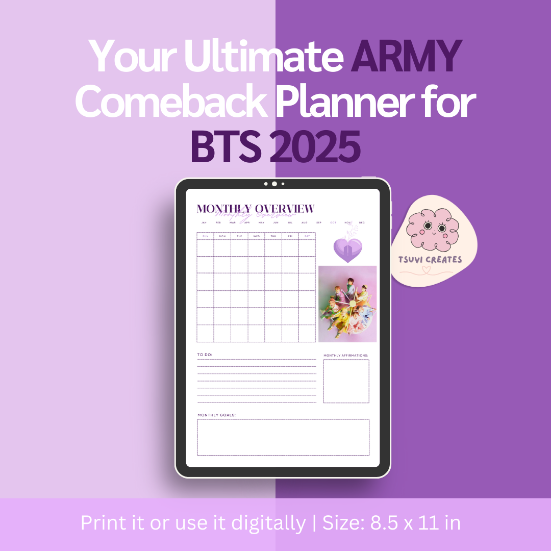 BTS Army Comeback Planner bundle & Savings Plan Digital Planner Tsuvishop Kpop Shop