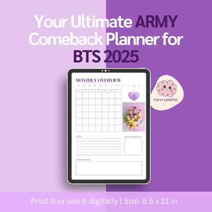 BTS Army Comeback Planner bundle & Savings Plan Digital Planner Tsuvishop Kpop Shop