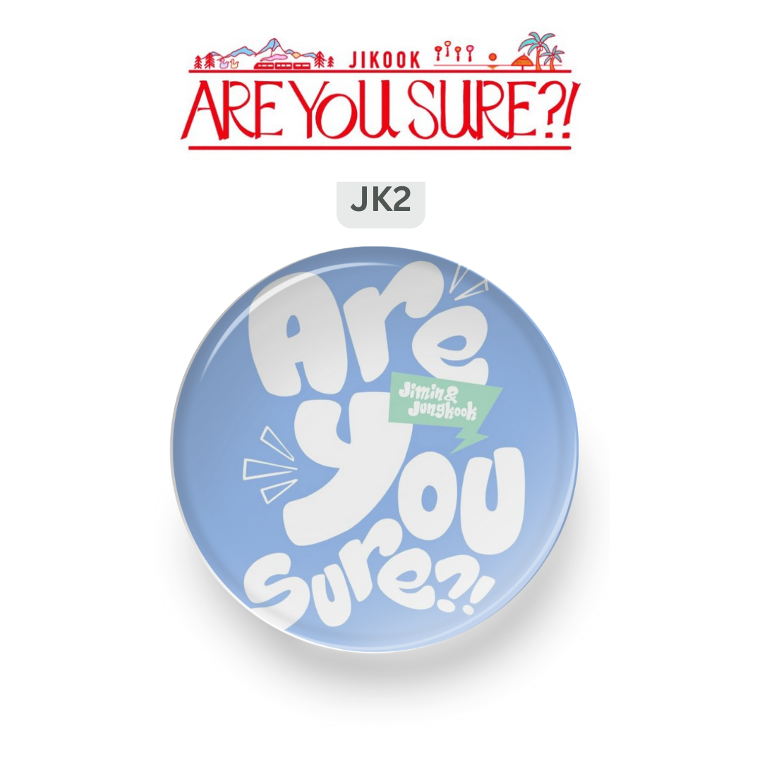 BTS Jimin x Jungkook Are You Sure Button Pin Badge Jikook (1.5" Diameter) Tsuvishop Kpop Store