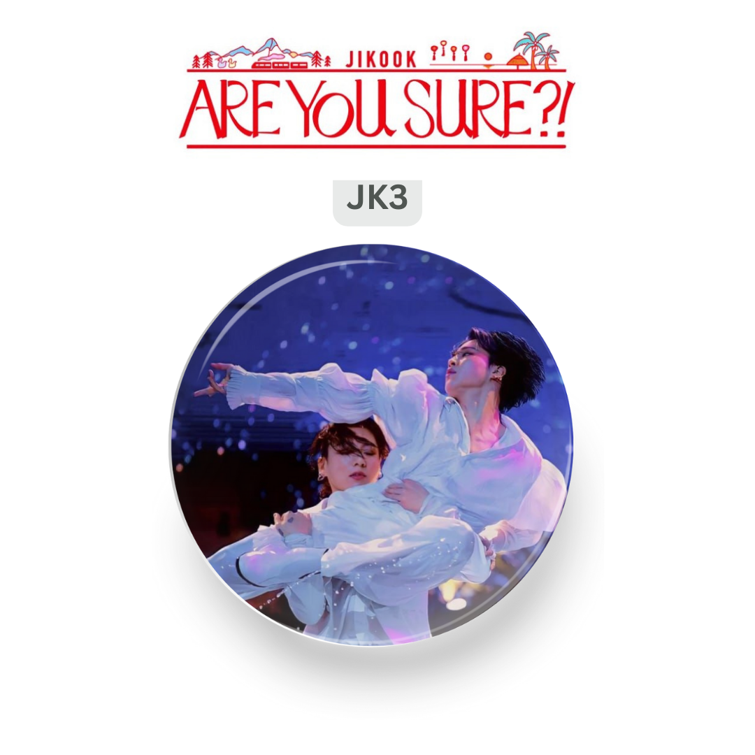 BTS Jimin x Jungkook Are You Sure Button Pin Badge Jikook (1.5" Diameter) Tsuvishop Kpop Store