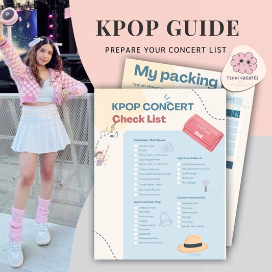 Digital planner template kpop concert check list tsuvishop blog
