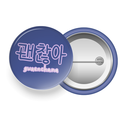 Gwaenchana Button Pin – Korean “It’s Okay” Aesthetic Pin Cute Kpop Kdrama Korean Phrase Pin Tsuvishop Kpop button pins