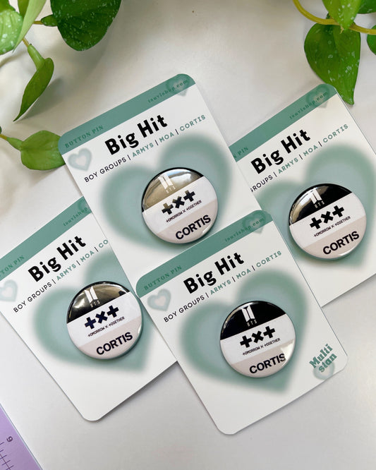 BigHit Boy Group (BTS, TXT, Cortis) Button Pin Badge (1.5" Diameter)