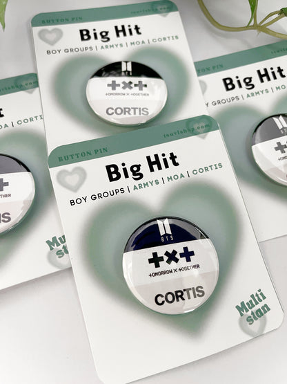 BigHit Boy Group (BTS, TXT, Cortis) Button Pin Badge (1.5" Diameter)