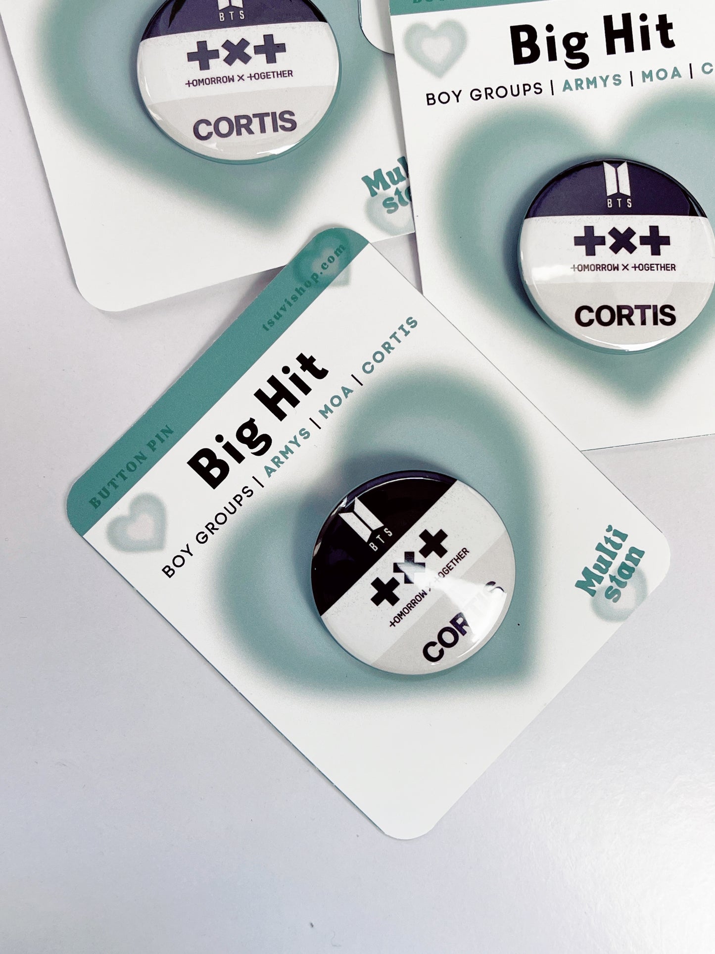 BigHit Boy Group (BTS, TXT, Cortis) Button Pin Badge (1.5" Diameter)
