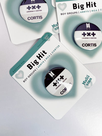 BigHit Boy Group (BTS, TXT, Cortis) Button Pin Badge (1.5" Diameter)