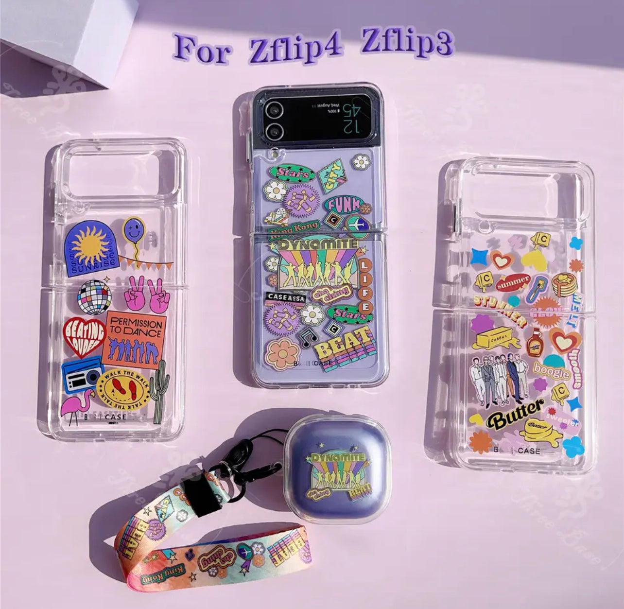 Tsuvishop BTS Phone case Samsung Galaxy Zflip 5/3/3 bts Dynamite phonecase Butter Permission to dance keychain bts airpods