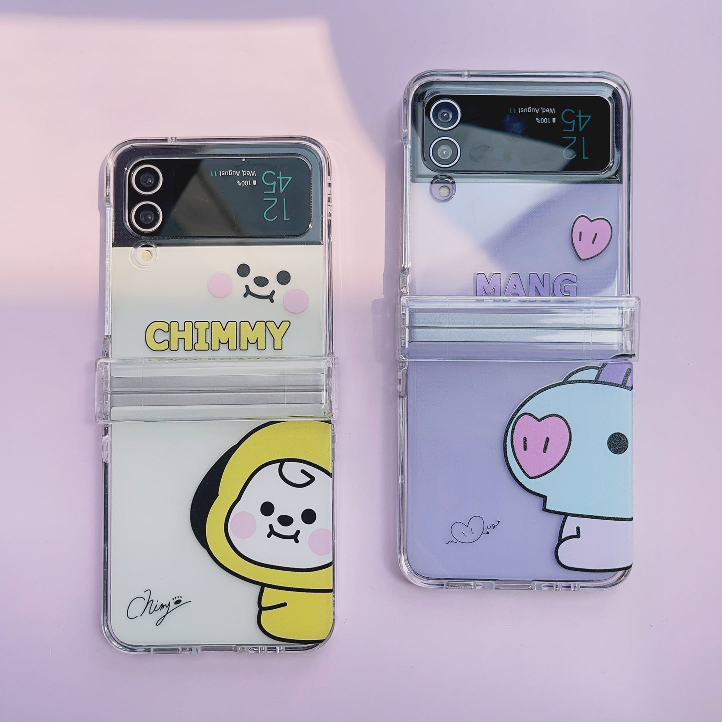 Tsuvishop BT21 Phone case Samsung Galaxy Zflip 5 / 4 / 3 BTS phone case kpop custom bt21 bangtan phonecase gift for army fans, case tata, meng, chimmy, cookie, koya, RJ