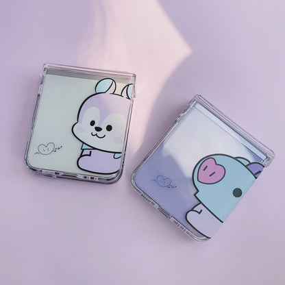 Tsuvishop BT21 Phone case Samsung Galaxy Zflip 5 / 4 / 3 BTS phone case kpop custom bt21 bangtan phonecase gift for army fans, case tata, meng, chimmy, cookie, koya, RJ