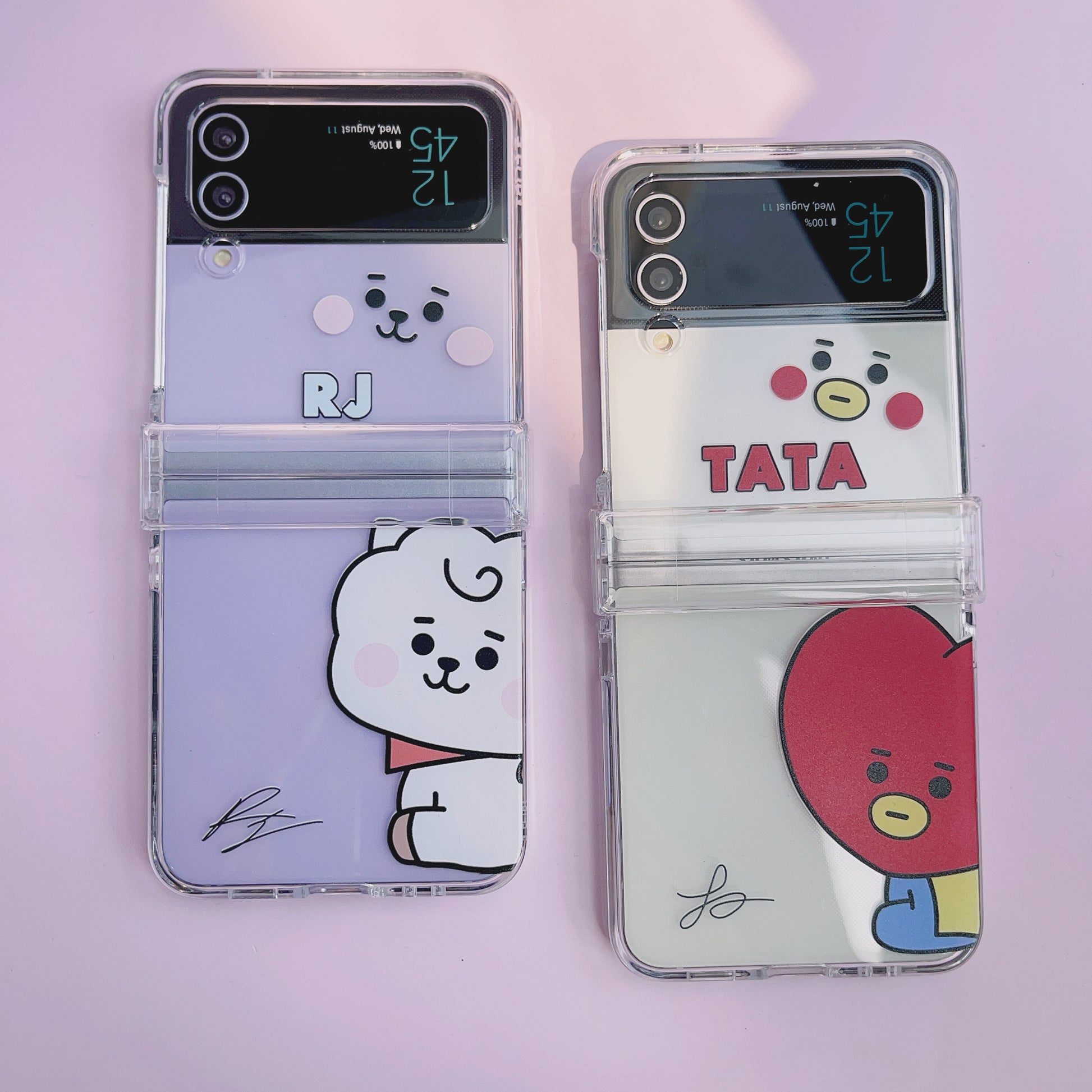 Tsuvishop BT21 Phone case Samsung Galaxy Zflip 5 / 4 / 3 BTS phone case kpop custom bt21 bangtan phonecase gift for army fans, case tata, meng, chimmy, cookie, koya, RJ