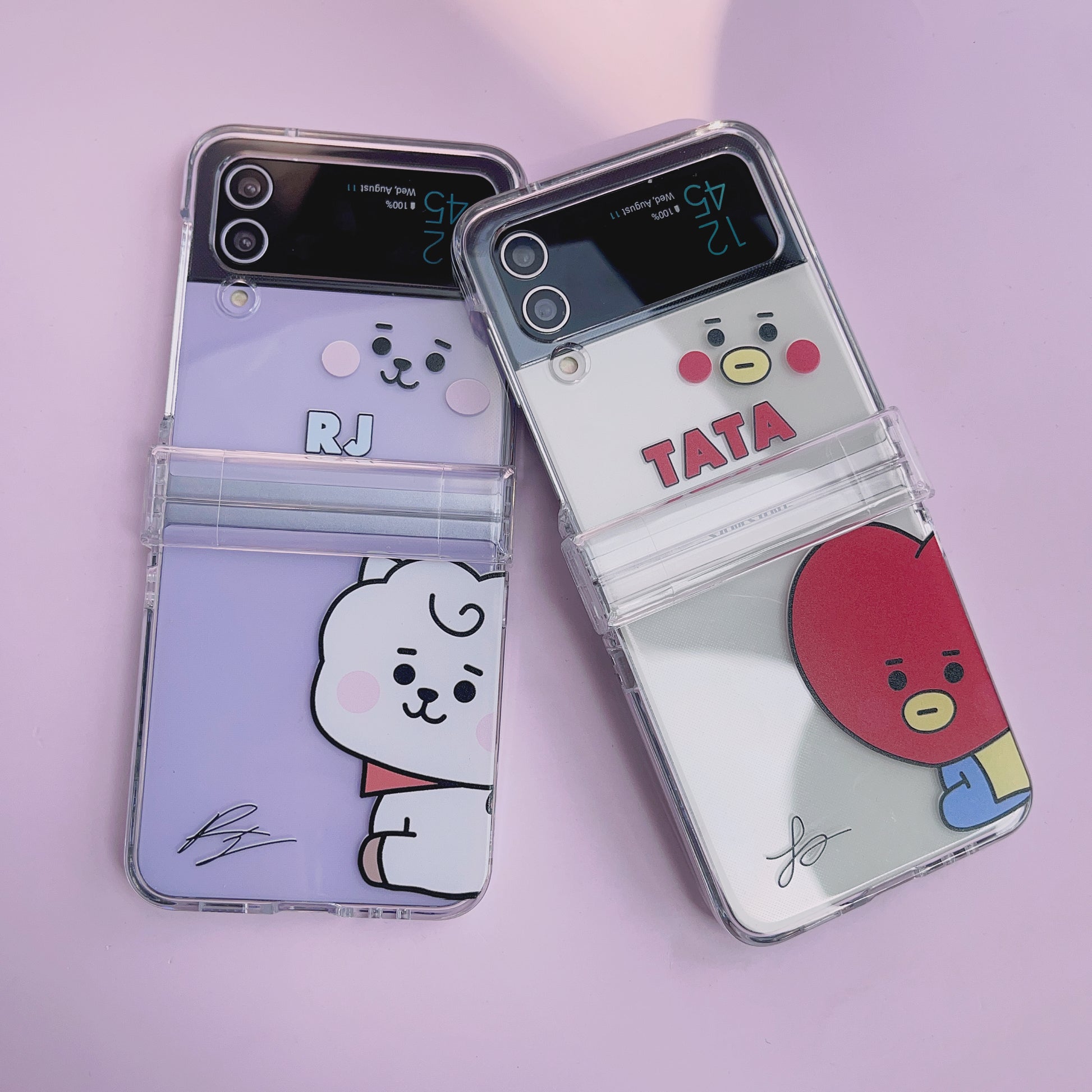 Tsuvishop BT21 Phone case Samsung Galaxy Zflip 5 / 4 / 3 BTS phone case kpop custom bt21 bangtan phonecase gift for army fans, case tata, meng, chimmy, cookie, koya, RJ