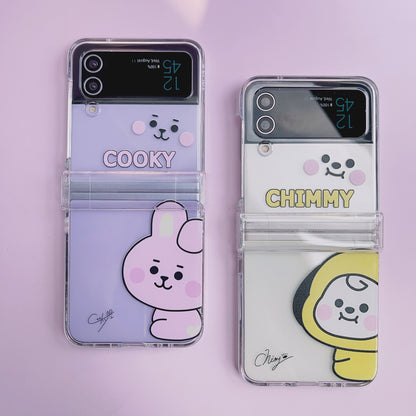 Tsuvishop BT21 Phone case Samsung Galaxy Zflip 5 / 4 / 3 BTS phone case kpop custom bt21 bangtan phonecase gift for army fans, case tata, meng, chimmy, cookie, koya, RJ