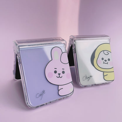 Tsuvishop BT21 Phone case Samsung Galaxy Zflip 5 / 4 / 3 BTS phone case kpop custom bt21 bangtan phonecase gift for army fans, case tata, meng, chimmy, cookie, koya, RJ