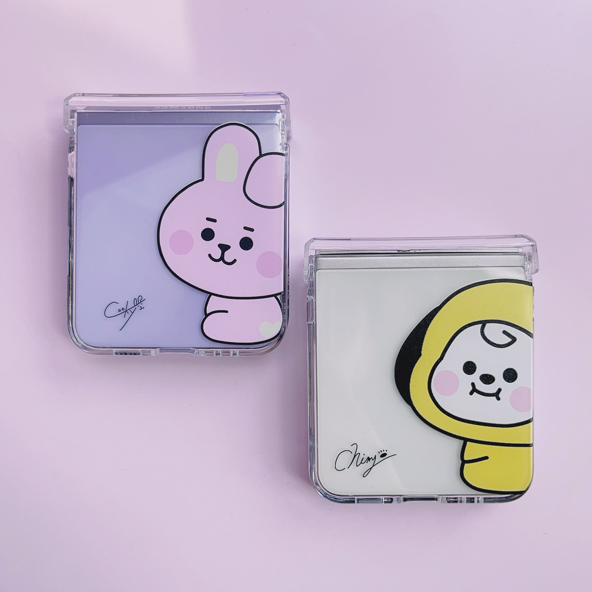 Tsuvishop BT21 Phone case Samsung Galaxy Zflip 5 / 4 / 3 BTS phone case kpop custom bt21 bangtan phonecase gift for army fans, case tata, meng, chimmy, cookie, koya, RJ