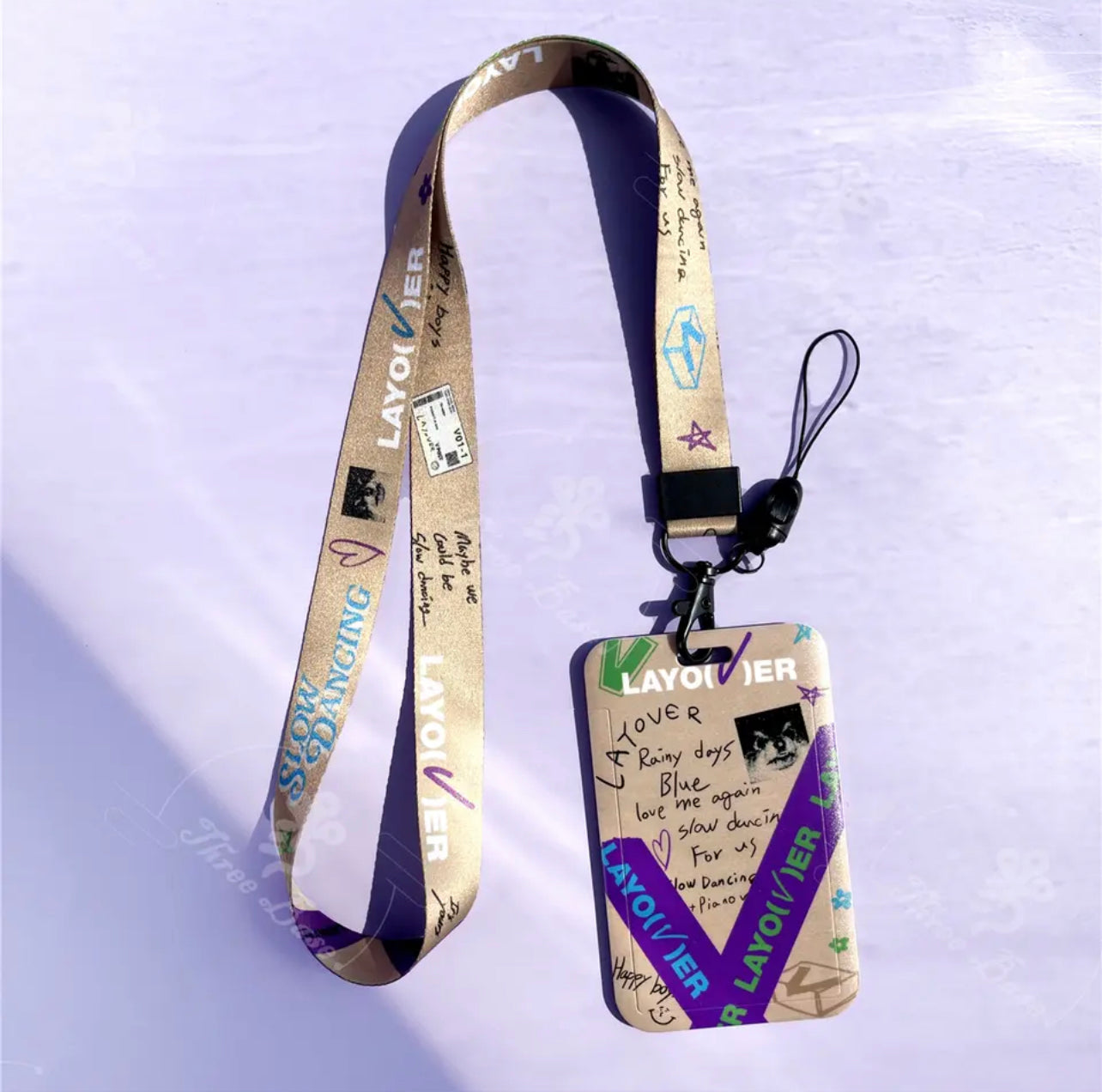 BTS Taehyung Layover Yeontan Card Holder Lanyard