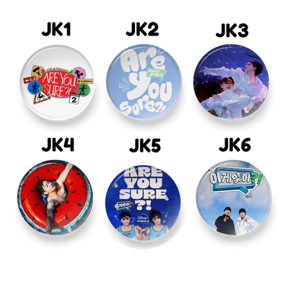 Jimin x Jungkook Are You Sure Button Pin Badge (1.5" Diameter) Tsuvishop Kpop Store