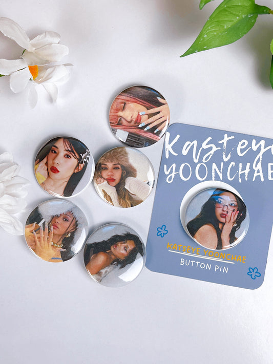 KATSEYE Button Pin Badge: K-Pop Fan Merch, Eyekons (1.5" Diameter)
