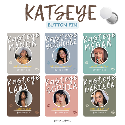KATSEYE Button Pin Badge: K-Pop Fan Merch, Eyekons (1.5" Diameter)
