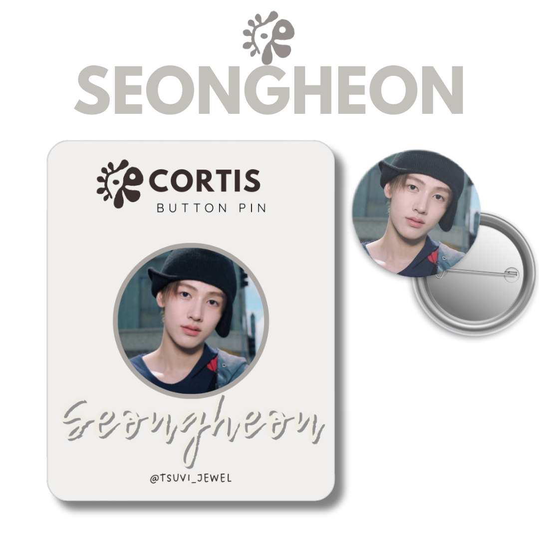 Kpop Seonghyeon CORTIS Button Pin Badge: K-Pop Fan Merch, Hybe Boy group Cortis (1.5" Diameter) Tsuvishop Merch