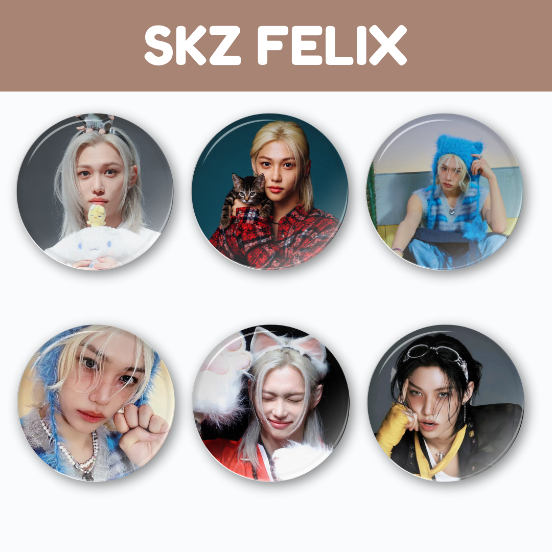 Kpop Stray Kids Felix Cute Button Pin Badge Tsuvishop Kpop badge pin Store 15