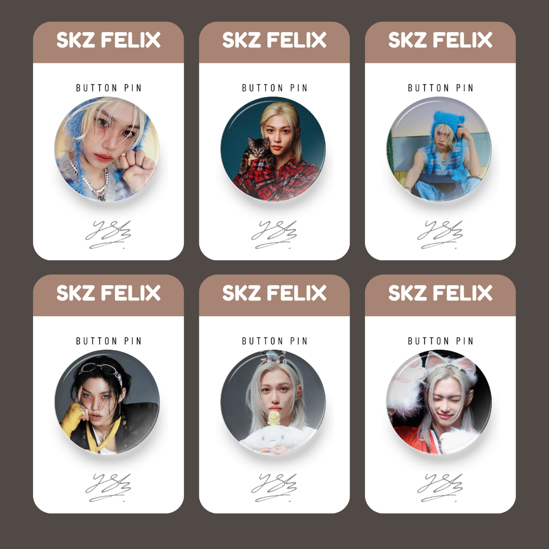 Kpop Stray Kids Felix Cute Button Pin Badge Tsuvishop Kpop badge pin Store 15