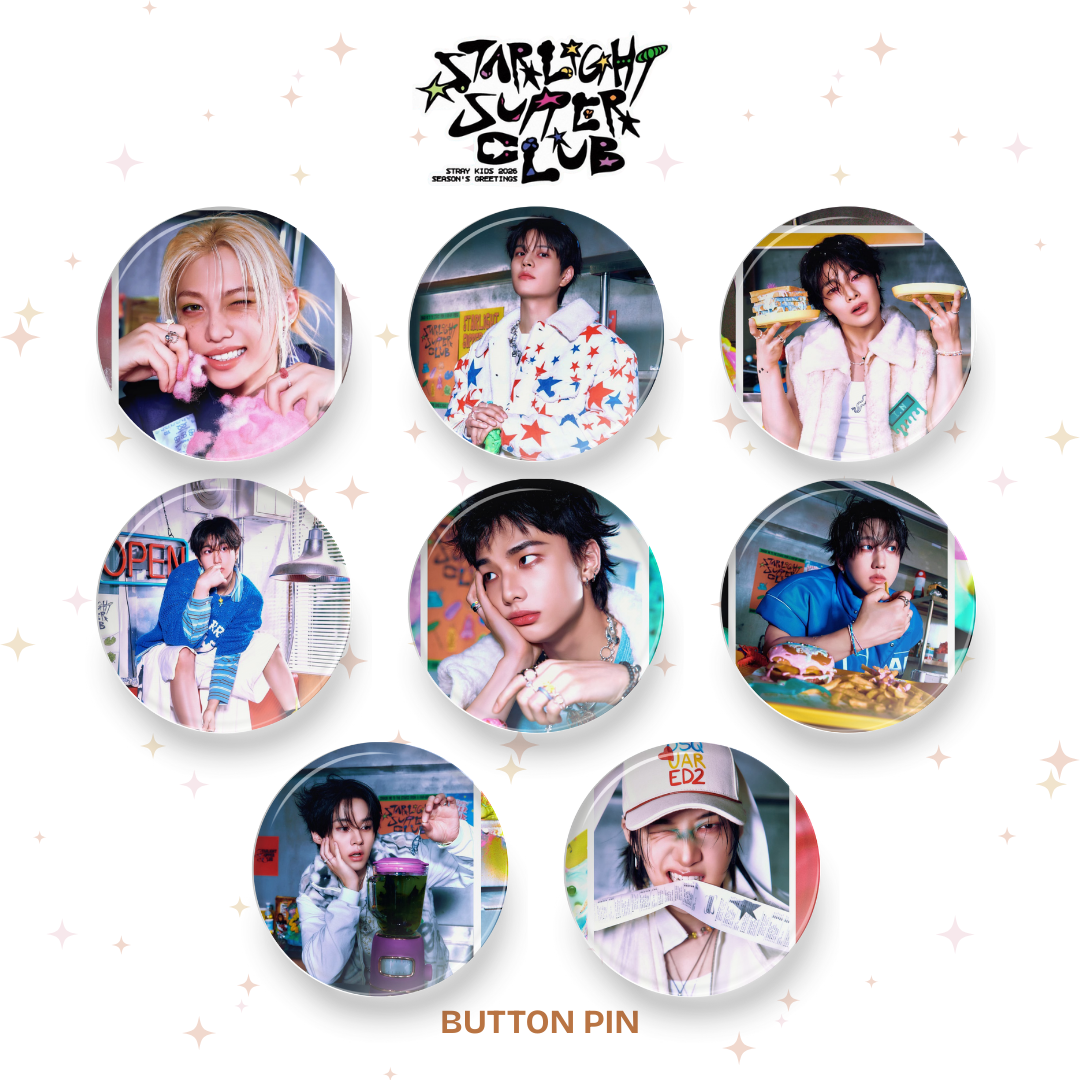 Kpop Stray Kids Starlight Button Pin Badge tsuvishop k-pop badge pins store