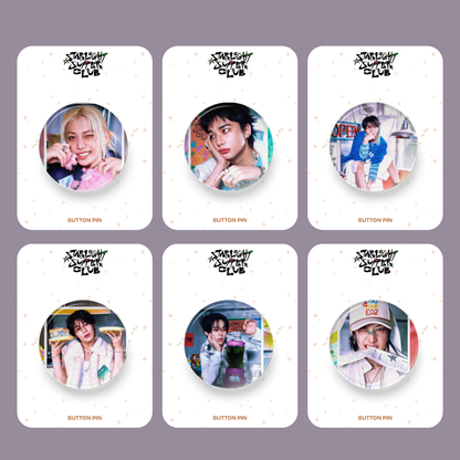 Kpop Stray Kids Starlight Button Pin Badge tsuvishop k-pop badge pins store