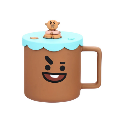 Miniso BT21 Collection Ceramic Cup with Silicone Lid (425mL)(SHOOKY)