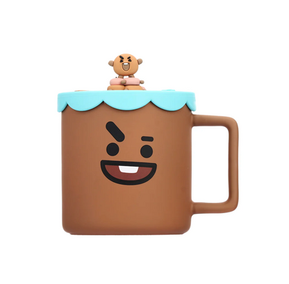 Miniso BT21 Collection Ceramic Cup with Silicone Lid (425mL)(SHOOKY)
