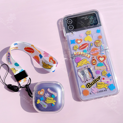 Tsuvishop BTS Phone case Samsung Galaxy Zflip 5/3/3 bts Dynamite phonecase Butter Permission to dance keychain bts airpods