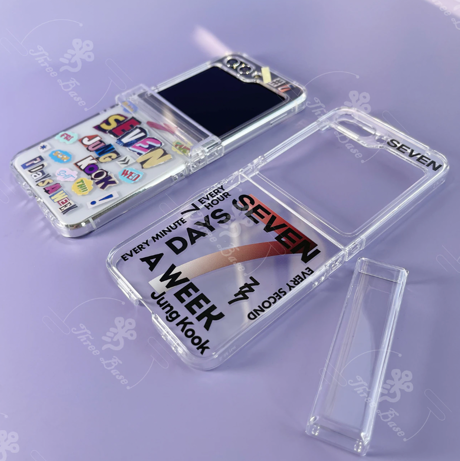 Tsuvishop BTS Phone case Samsung Galaxy Zflip 5/4/3 BTS Take Two Namjoon Indigo Jimin Face Jungkook Seven Agustd D-Day Butter Jhope JITB Jin Wootteo