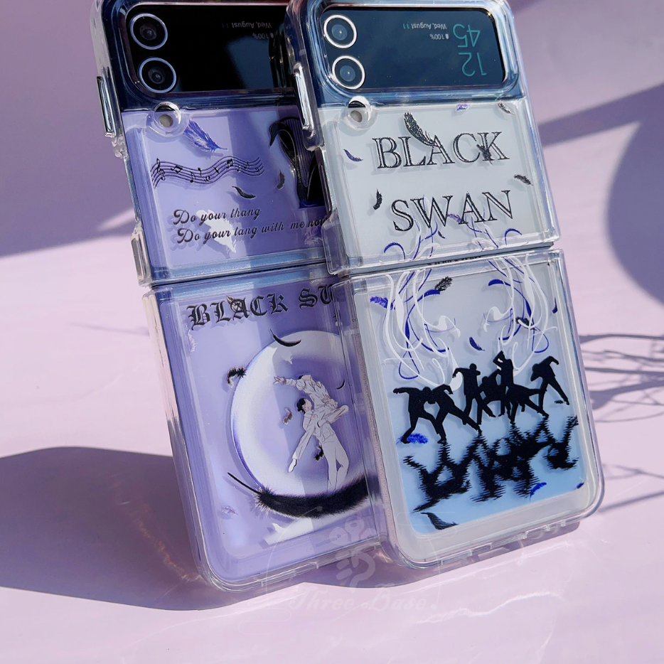 BTS Blackswan Phone case bts Samsung Galaxy Zflip 5/4/3 case Jikook phonecase bts army fan gift kpop merch bts keychain jimin jungkook jhope