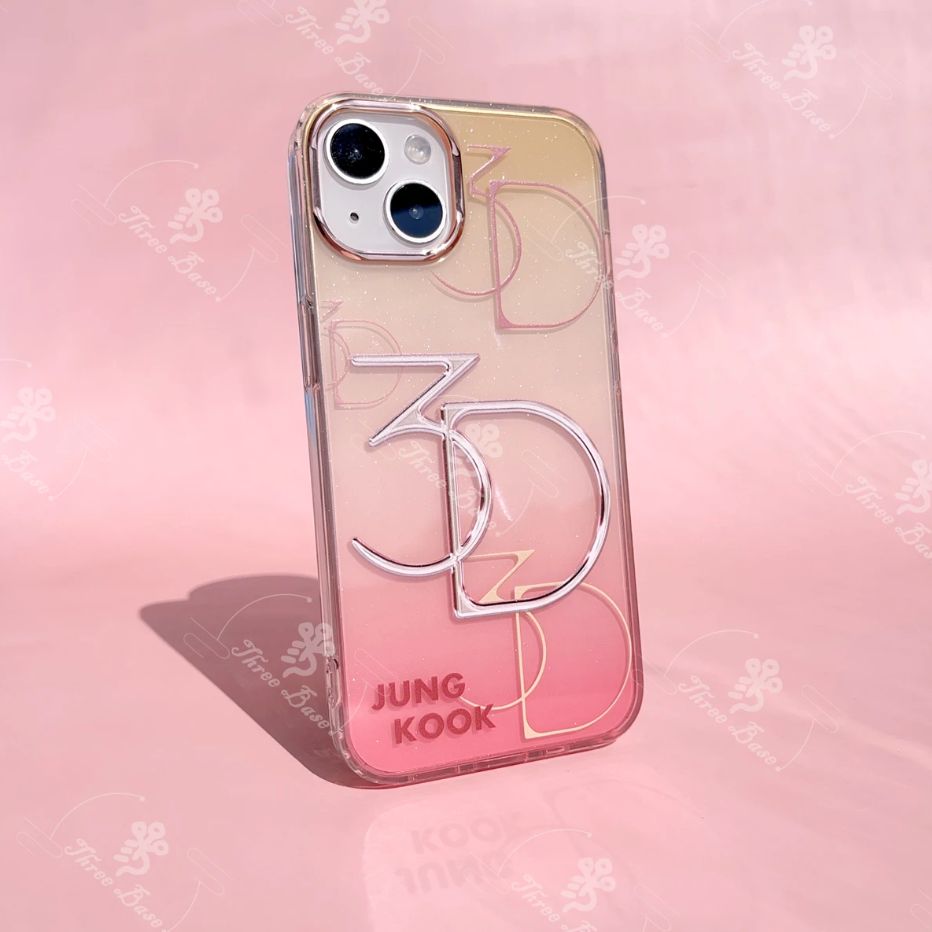 BTS Jungkook 3D Glitter shell phonecase