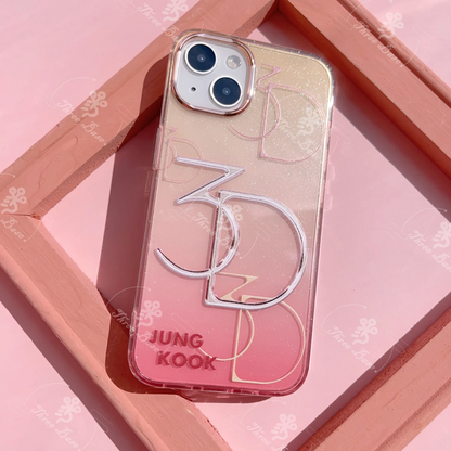 BTS Jungkook 3D Glitter shell phonecase