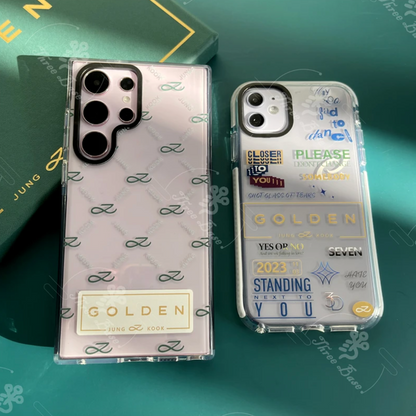 Tsuvishop bts jungkook golden album phone case compatible with iphones and samsung galaxy. kpop cases merch