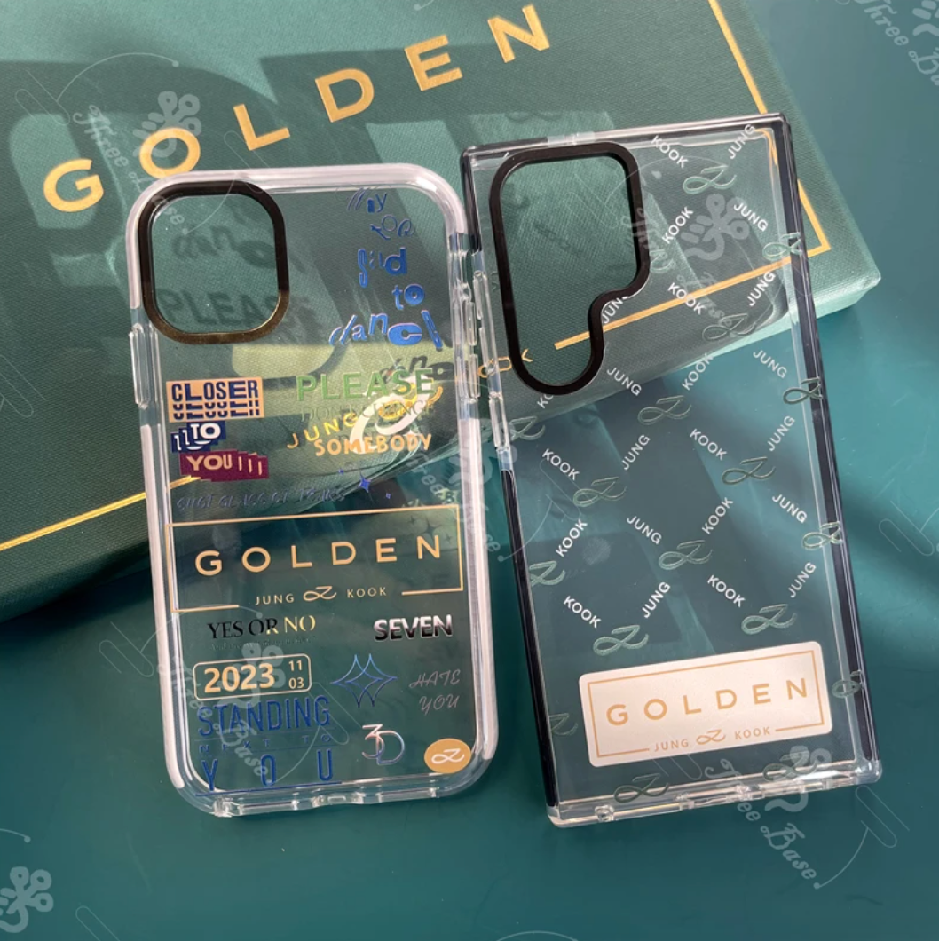 Tsuvishop bts jungkook golden album phone case compatible with iphones and samsung galaxy