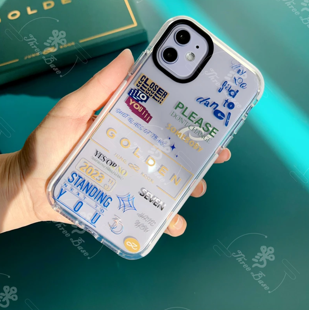 Tsuvishop bts jungkook golden album phone case compatible with iphones and samsung galaxy