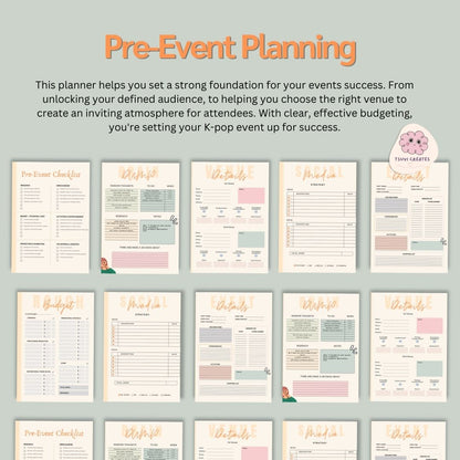 organising kpop cupsleeve event planner template