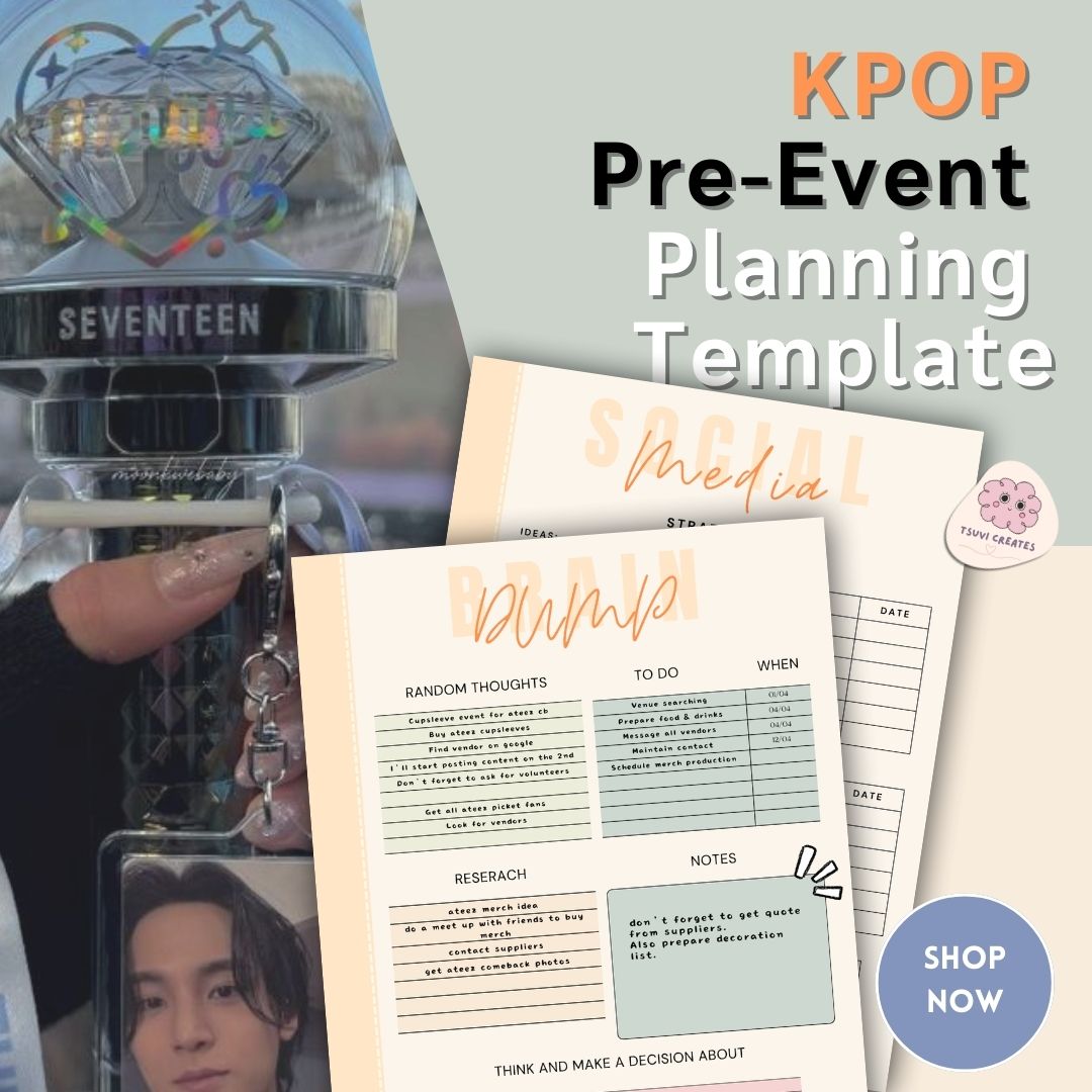 planning a kpop event for fans digital event planner template