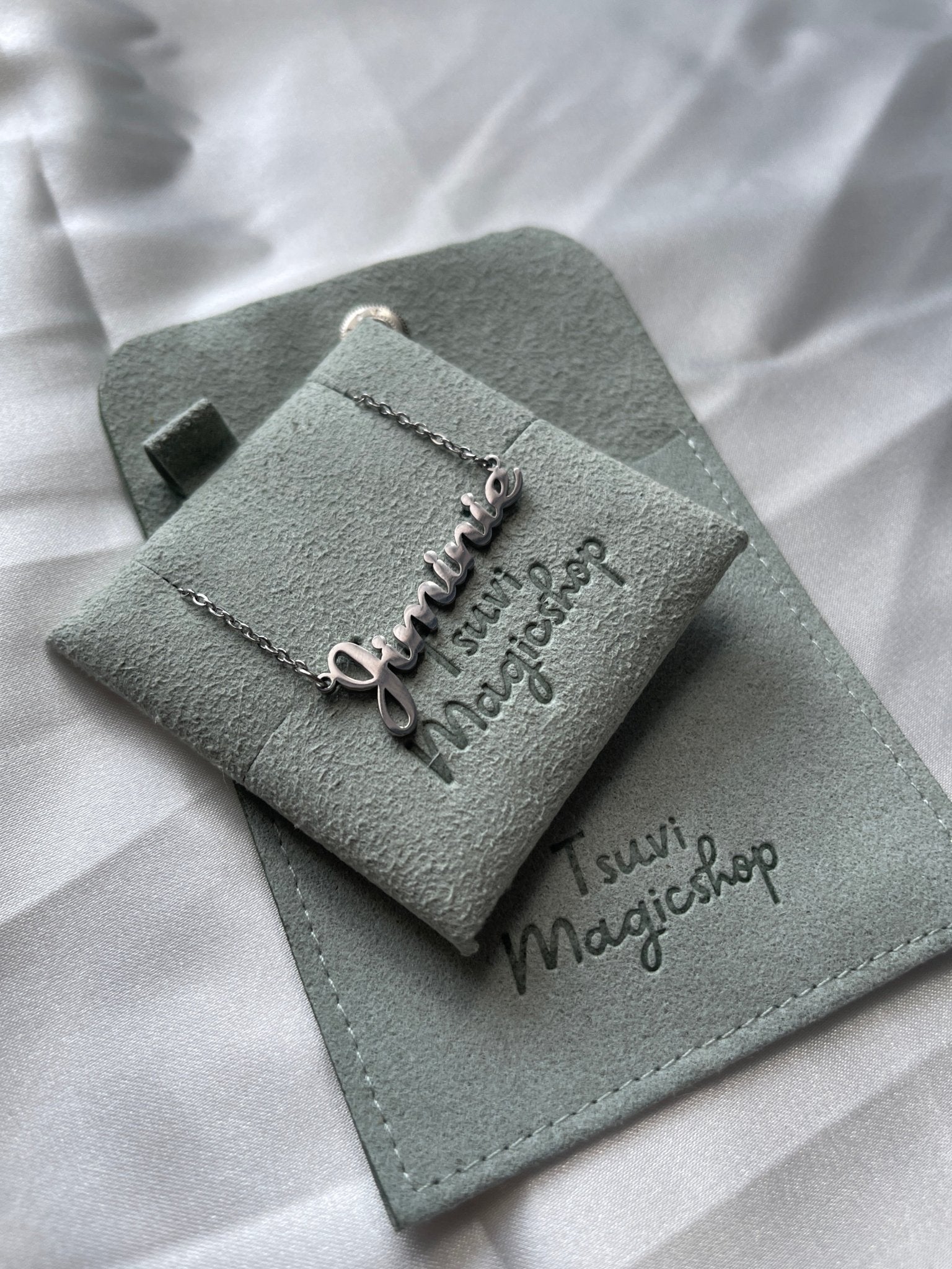 BTS Jimin necklace inspired cute 'Jiminie' silver necklace - Tsuvishop Shop Kpop