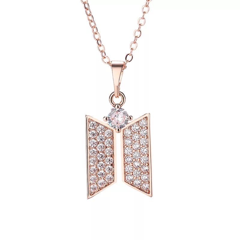 kpop bts army diamond gold necklace logo korean bangtan jewellery tsuvishop kpopstore