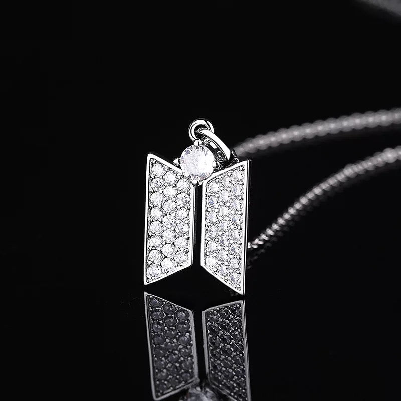 kpop bts army diamond silver gold necklace logo korean bangtan jewellery tsuvishop kpopstore